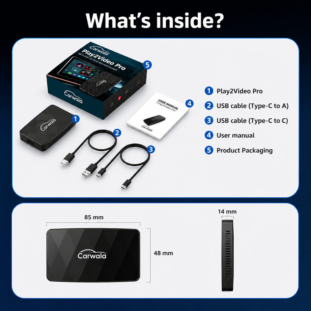 All New Carwala Carplay/Android Auto Device