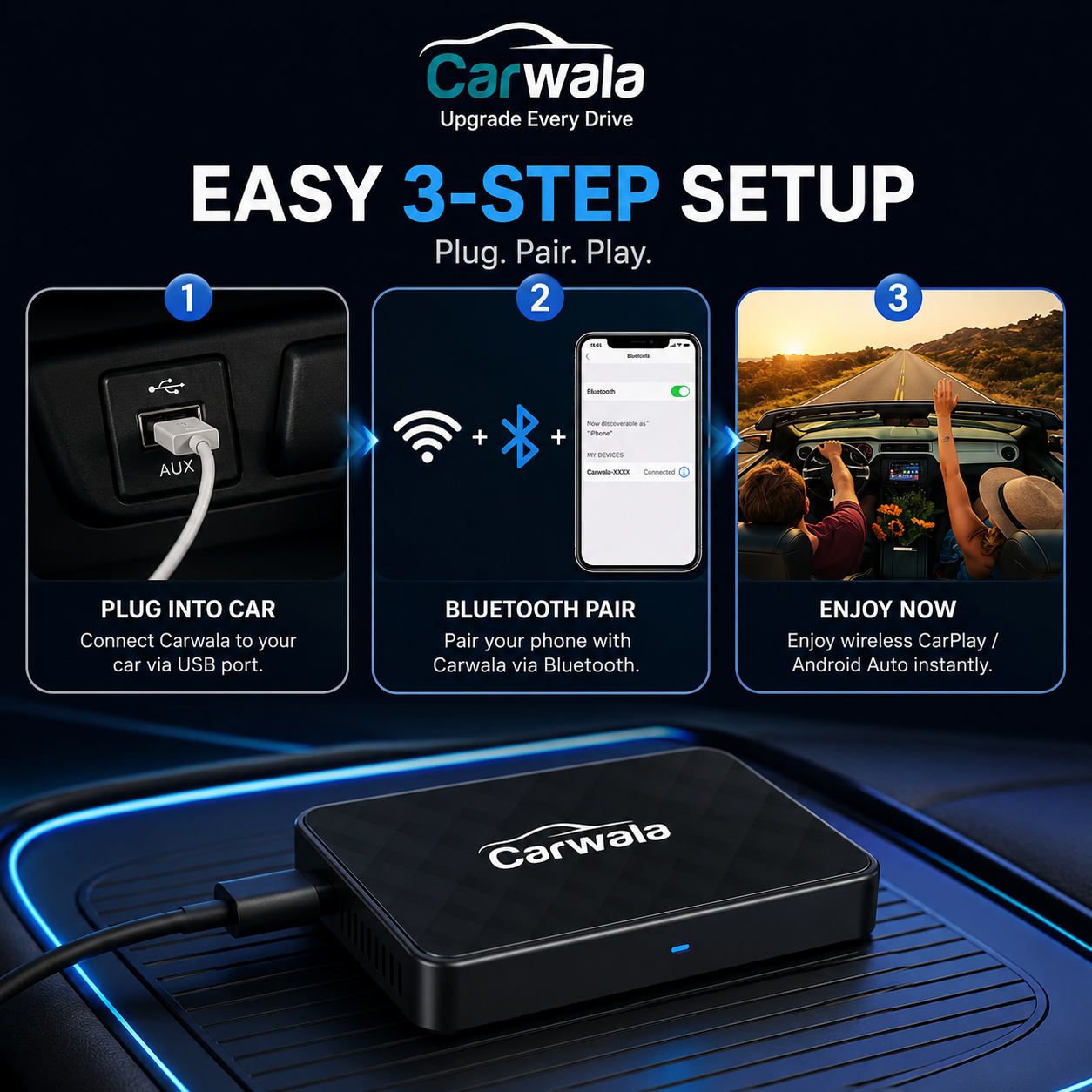 All New Carwala Carplay/Android Auto Device